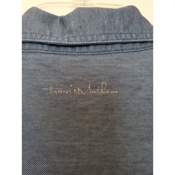 Travis Mathew Shirt Men's M Blue Logo on back stretch Collar Quarter Button - Picture 8 of 15